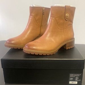 Coach boots. New in box. Size 7.5. Georgetta Light Wax Calf. Saddle Burnished